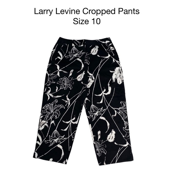 Larry Levine Black & White Cropped Pants A6 - Picture 1 of 11